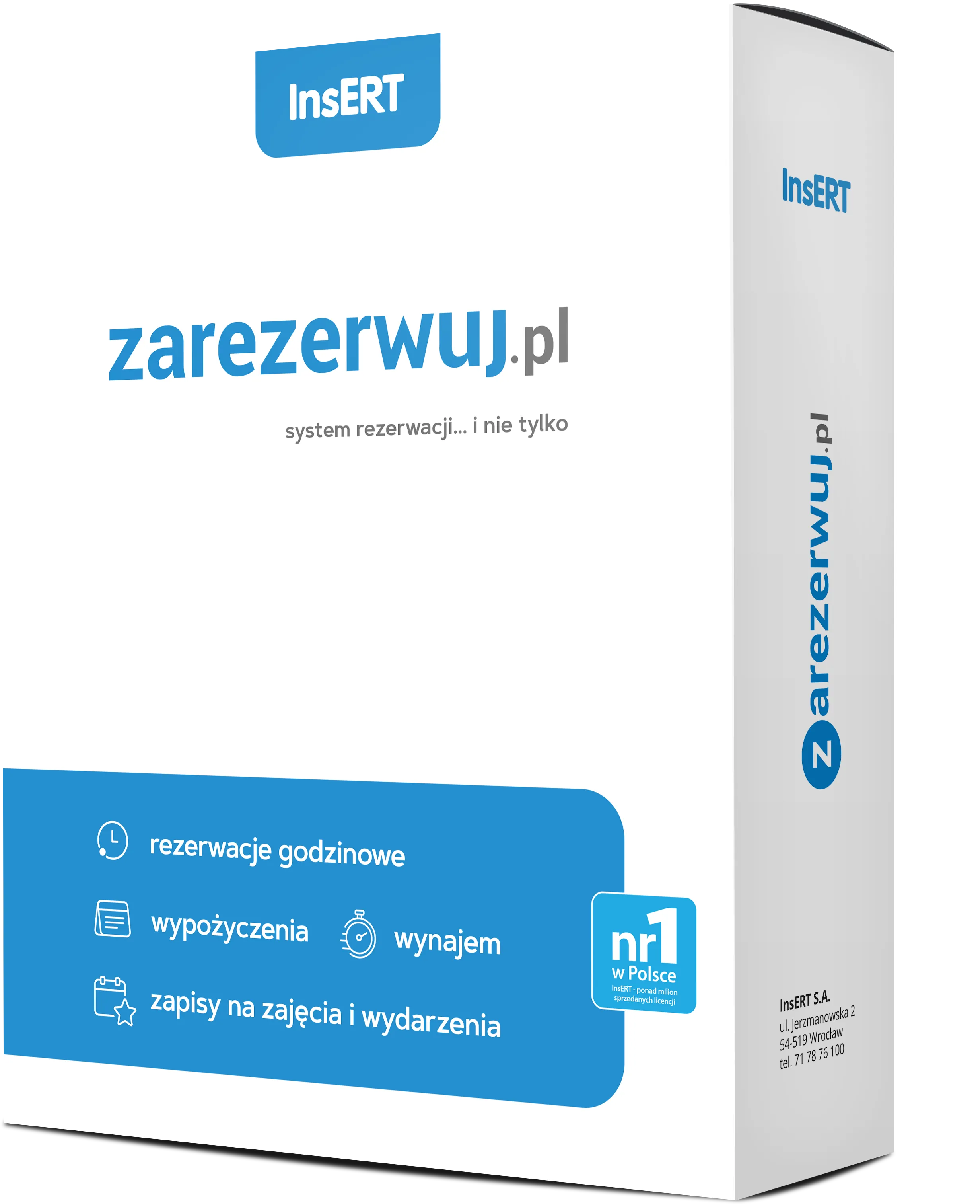 Pudełko produktu zarezerwuj.pl.